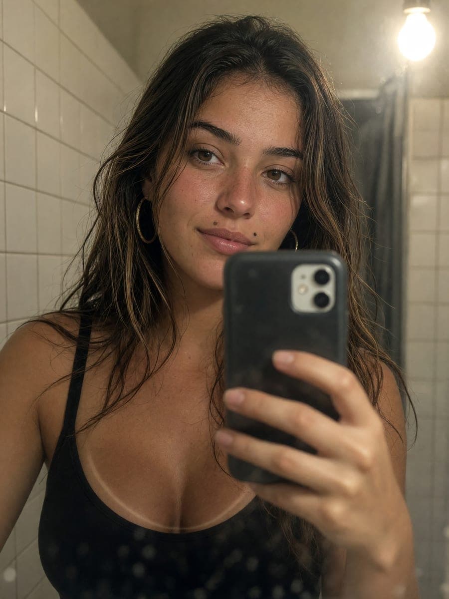 The one selfie every photo on the right was made from